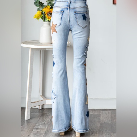 Oli & Hali -WASHED STAR PACTHWORK DENIM JEANS - Picture 4 of 7